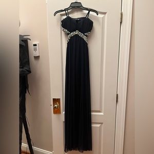 Navy Blue strapless formal Gown, Size 2